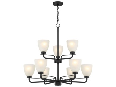 Minka Lavery Kaitlen 9-Light Coal Black Glass Bell Chandelier