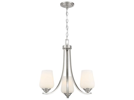 Minka Lavery Shyloh 3-Light Brushed Nickel Glass Bell Chandelier