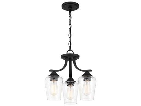 Minka Lavery Shyloh 3-Light Coal Black Glass Bell Chandelier