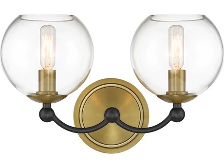Minka Lavery Kearney Park 2-Light Coal Soft Brass Vanity Light