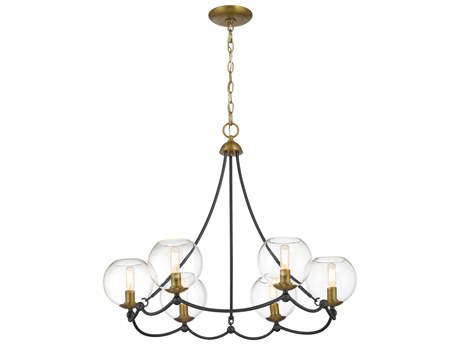 Minka Lavery Kearney Park 6-Light Coal Soft Brass Globe Chandelier