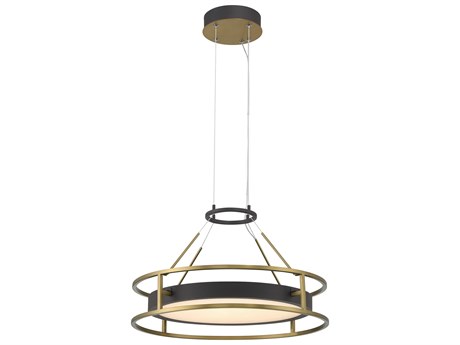 Minka Lavery Levitation 1-Light Sand Coal Soft Brass Black LED Pendant