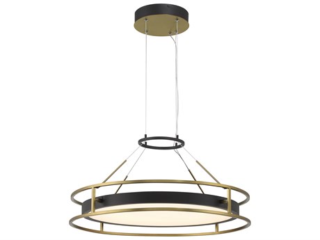 Minka Lavery Levitation 1-Light Sand Coal Soft Brass Black LED Pendant