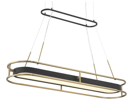 Minka Lavery Levitation 1-Light Sand Coal Soft Brass Black LED Island Pendant