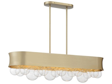 Minka Lavery Verdi Square 6-Light Soft Gold Glass Island Pendant