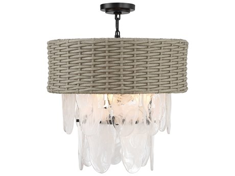 Minka Lavery Breakers Isle 6-Light Coal Black Tiered Semi Flush Mount