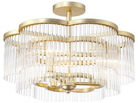 Minka Lavery Azura 3-Light Heirloom Brass Tiered Semi Flush Mount