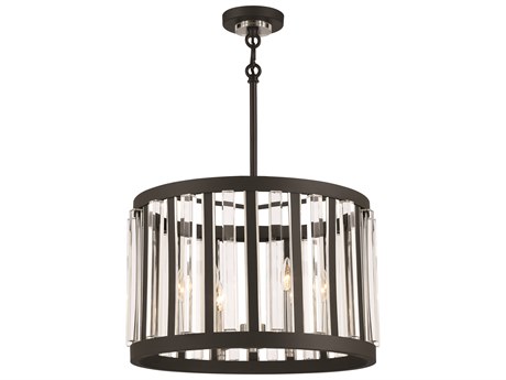 Minka Lavery Majestic Splendor 6-Light Sand Coal Polished Nickel Black Chandelier
