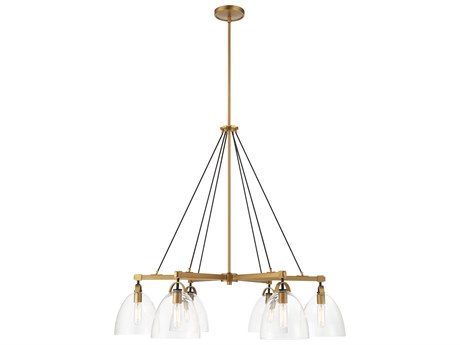 Minka Lavery Sommersby 6-Light Legacy Brass Matte Coal Dome Chandelier