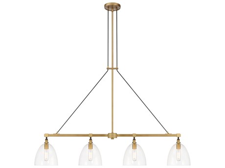 Minka Lavery Sommersby 4-Light Legacy Brass Matte Coal Dome Island Pendant