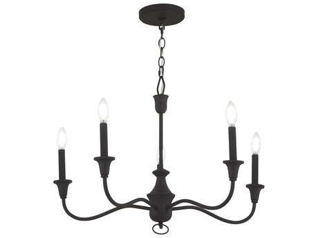 Minka Lavery Halifax County 5-Light Textured Black Candelabra Chandelier