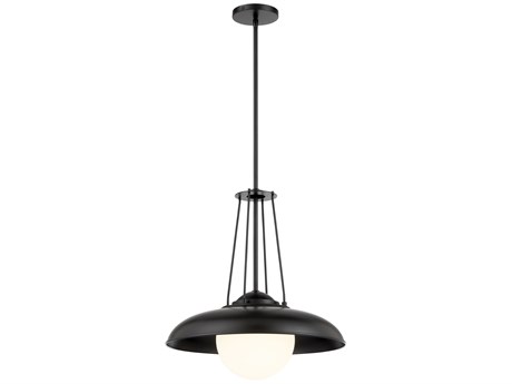 Minka Lavery Schooner Ridge 1-Light Coal Black Glass Dome Globe Pendant