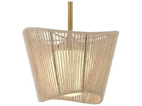 Minka Lavery Key Largo 1-Light Soft Brass Glass Mini Pendant