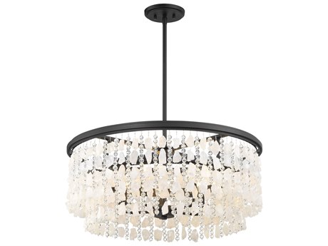Minka Lavery Shimmering Elegance 5-Light Sand Coal Black Drum Chandelier
