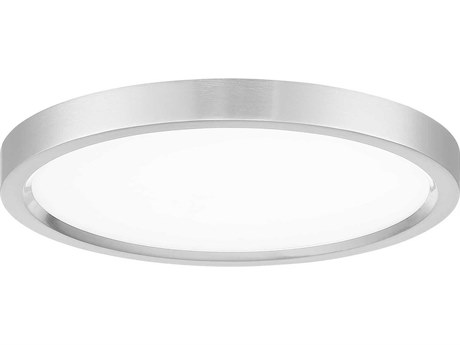 Minka Lavery 1-Light Brushed Nickel Glass LED Round Flush Mount