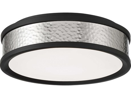 Minka Lavery 1-Light Coal Brushed Nickel Black LED Round Flush Mount