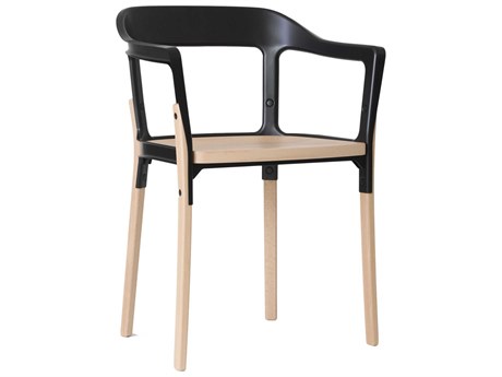 Magis Steelwood Beech Wood Brown Arm Dining Chair