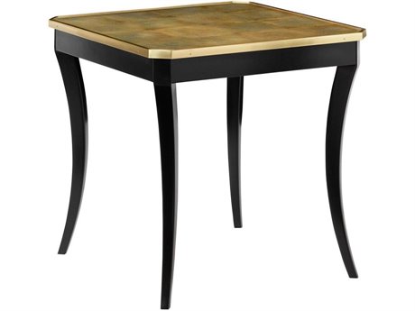 Modern History Home Fontaine Square Mirror Ebony Painted End Table