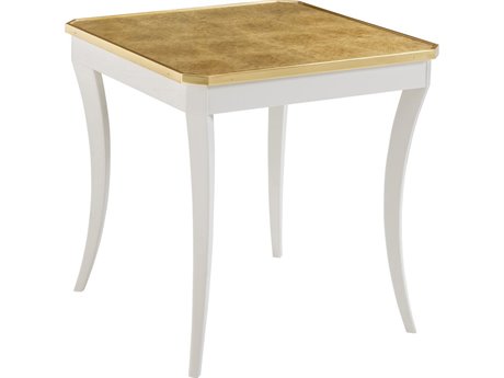 Modern History Home Fontaine Square Mirror White Painted End Table