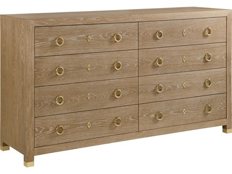 Modern History Home Ventura Beige Oak Wood Double Dresser