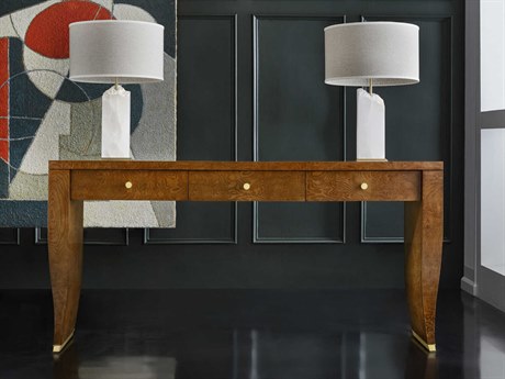 Modern History Home Gianti Rectangular Wood Brass Console Table