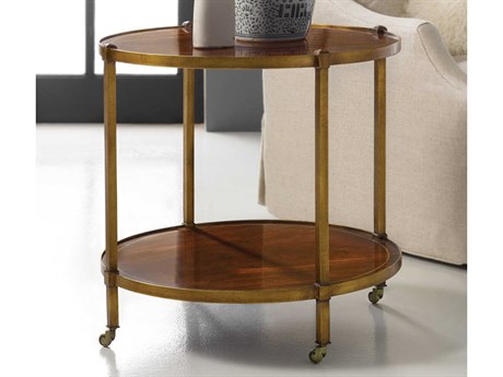 Modern History Home Round Wood End Table