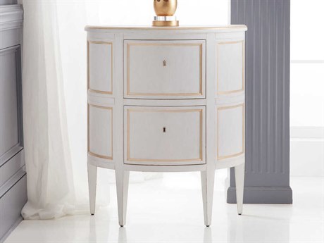 Modern History Home Covington Demilune Wood White Painted Console Table