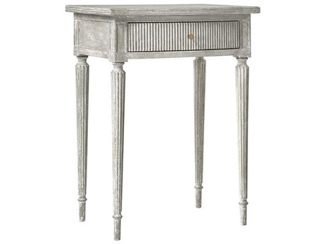 Modern History Home Ribbed Rectangular Wood End Table