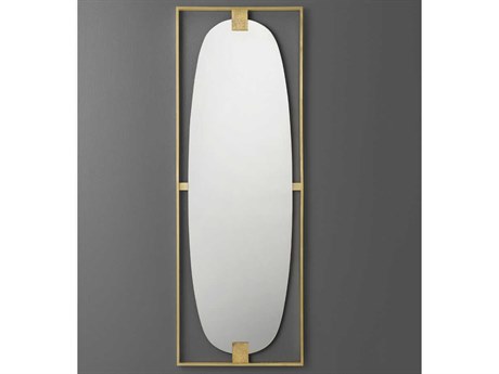 Modern History Home Paolo Satin Brass Lacquered Plated Rectangular Wall Mirror