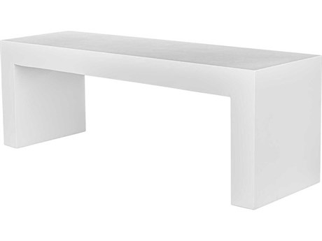 Moe's Home Outdoor Lazarus White Concrete Bench