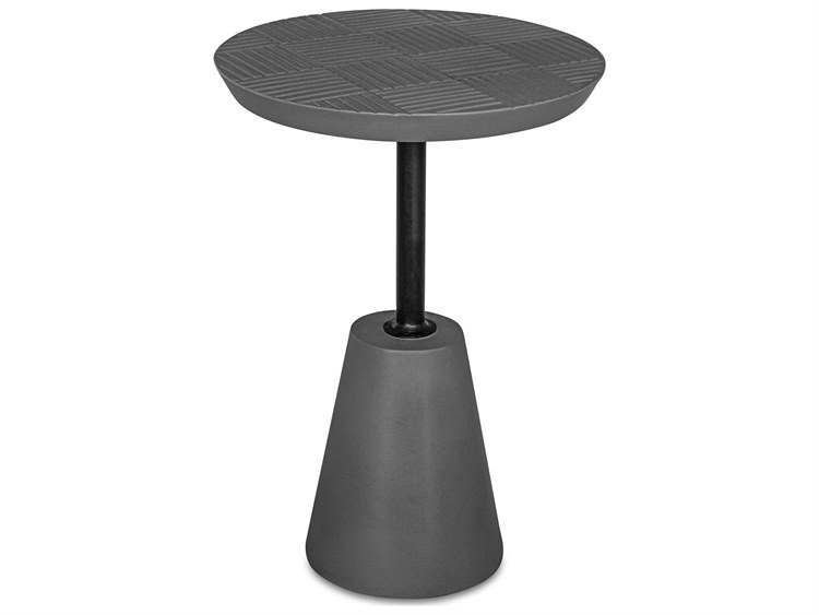 Moe's Home Outdoor Foundation Dark Grey / Matte Black Concrete Round End Table