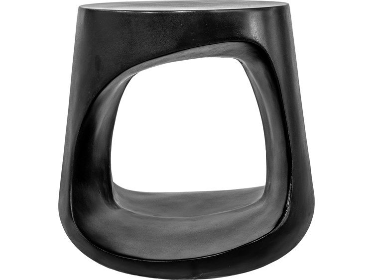 Moe's Home Outdoor Black Concrete Dining Stool