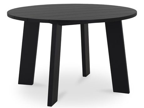 Moe's Home Outdoor Delta Round Dining Table Black