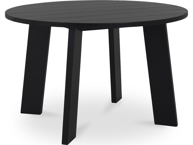 Moe's Home Outdoor Delta Round Dining Table Black