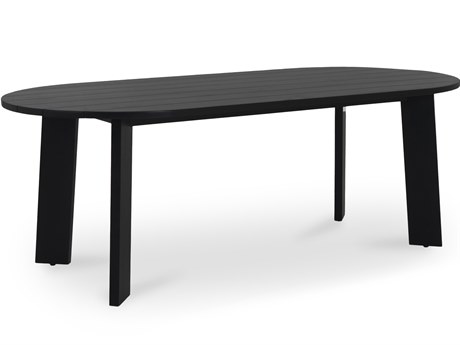 Moe's Home Outdoor Delta Oval Dining Table Black