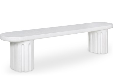 Moe's Home Outdoor Eris W Dining Bench White