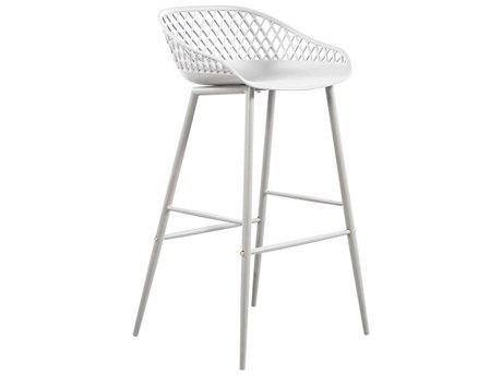 Moe's Home Outdoor Piazza White Arm Bar Stool