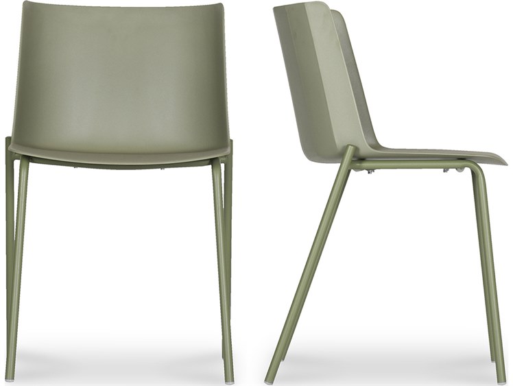 Moe's Home Outdoor Green Polypropylene Dining Chair - Set of Two