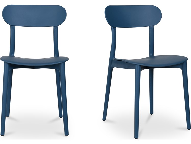 Moe's Home Outdoor Kent 20.5"W Dining Chair Navy - Set of Two