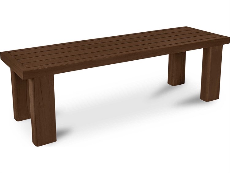 Moe's Home Outdoor Marina Brown Teak Wood Bench