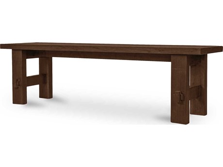 Moe's Home Outdoor Esmond Brown Teak Wood Bench