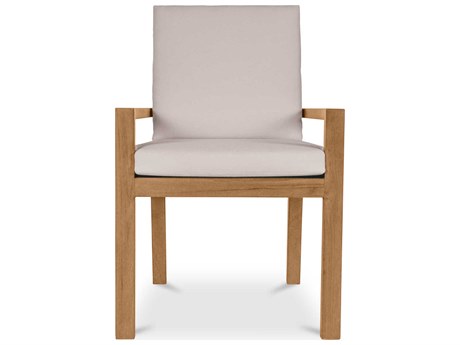 Moe's Home Outdoor Mateo White Teak Cushion Dining Chair