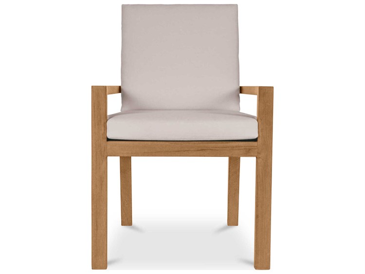 Moe's Home Outdoor Mateo White Teak Cushion Dining Chair