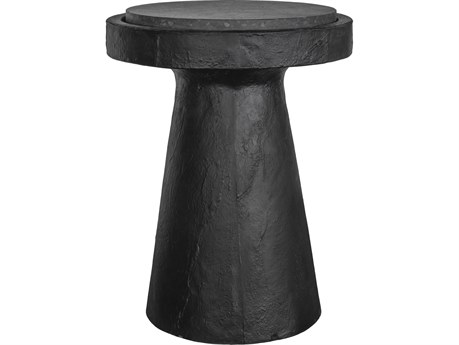 Moe's Home Outdoor Book Black Concrete Round End Table