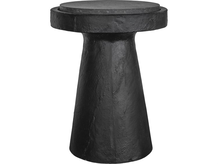 Moe's Home Outdoor Book Black Concrete Round End Table