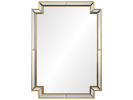 Mirror Home Distressed Gold Leaf Rectangular Wall Mirror