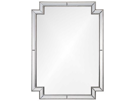 Mirror Home Distressed Silver Leaf Rectangular Wall Mirror