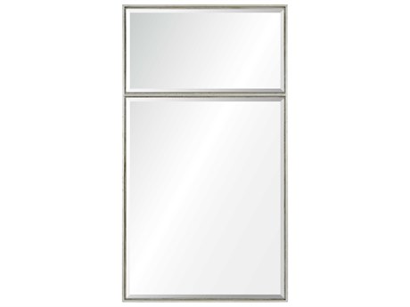 Mirror Home Distressed Silver Leaf Rectangular Wall Mirror