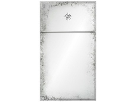 Mirror Home Antiqued Trumeau with Etched Star Rectangular Wall Mirror