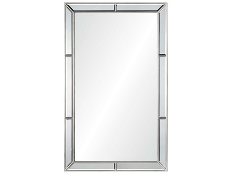 Mirror Home Distressed Silver Leaf Rectangular Wall Mirror
